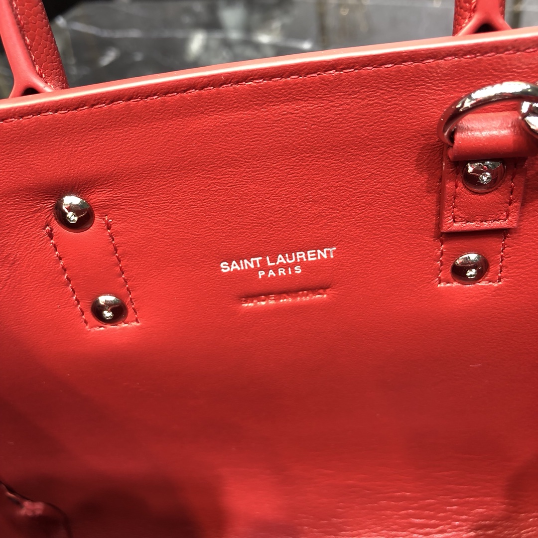 Saint Laurent Sac De Jour Nano Calfskin Handbag Shoulder Bag Red 392035 Silver